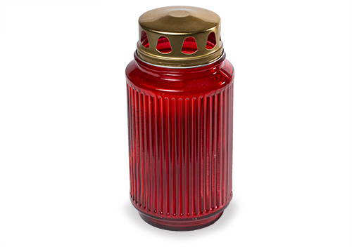 Glaslygde ribbet rød. 6/fpk