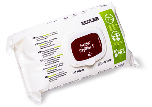 Overfladedesinfektionsserviet. Incidin Oxywipe S. 100 / fpk