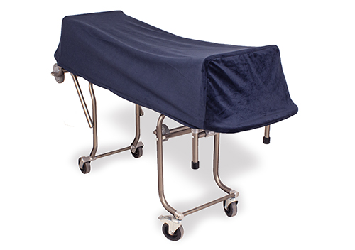 Båreoverdækning blå velour, til bårevogn.