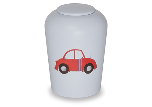 Urne Skala Barnemodel blå + bil