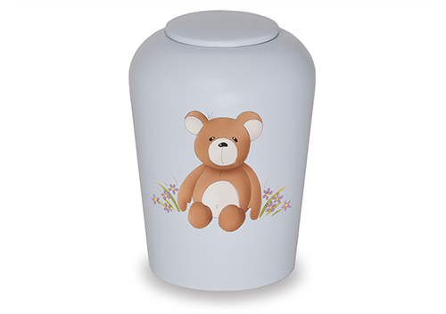 Urne Skala barnemodell blå+ bamse