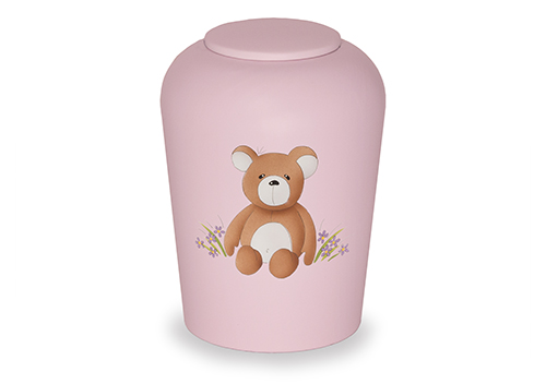 Urne Skala Barnemodel lyserød + bamse